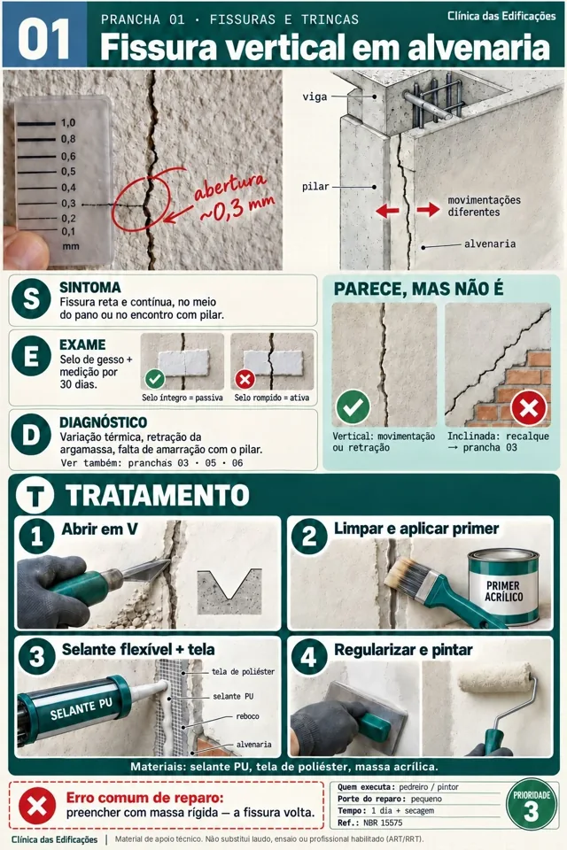 Ficha real de Fissura vertical em alvenaria