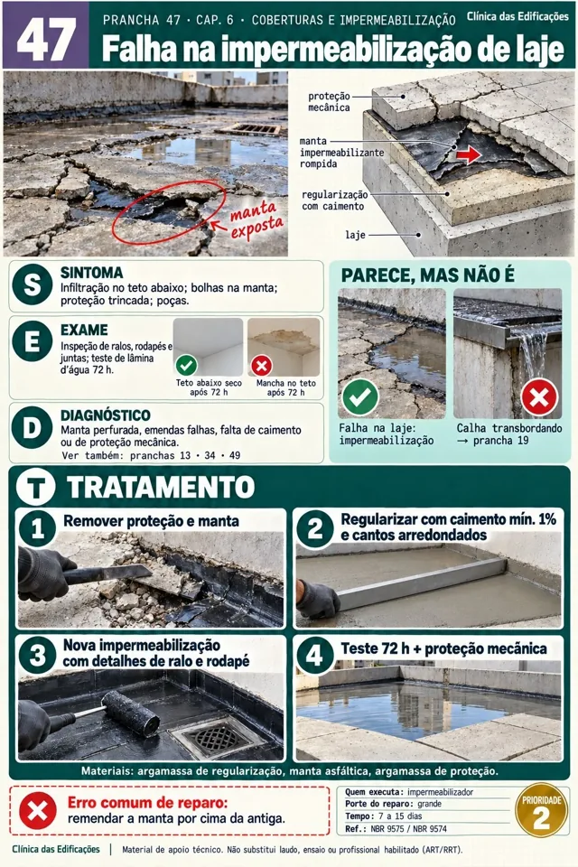 Ficha real de Falha na impermeabilização de laje